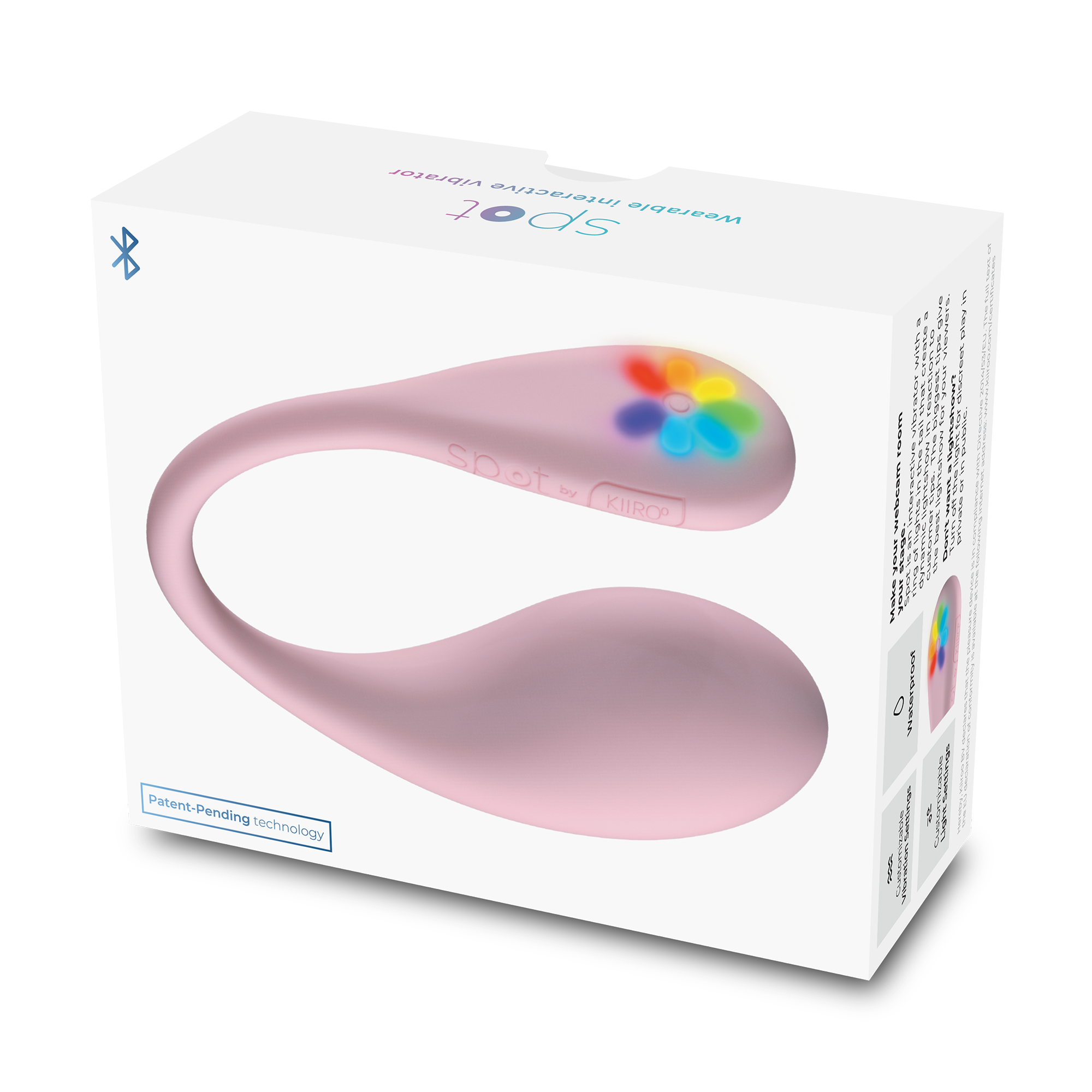 KIIROO- Spot - Draagbare Interactieve Ei-vibrator - Kiss Me Pink