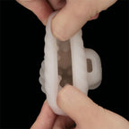 LoveToy - Knights Ring - Vibrerende Dual Purpose Sleeve - Spiraal - Wit