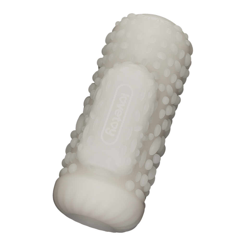 LoveToy - Knights Ring - Vibrerende Dual Purpose Sleeve - Drip - Wit