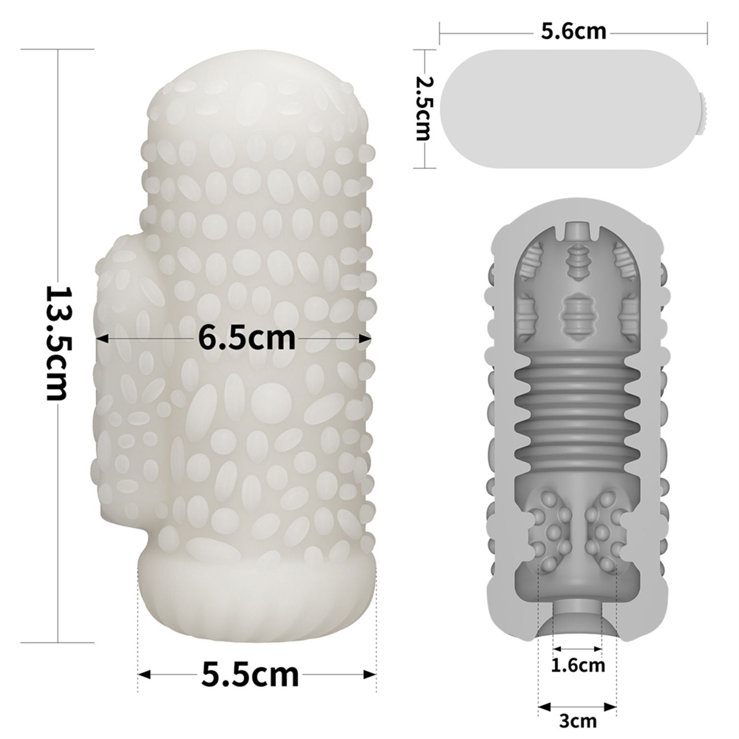 LoveToy - Knights Ring - Vibrerende Dual Purpose Sleeve - Drip - Wit