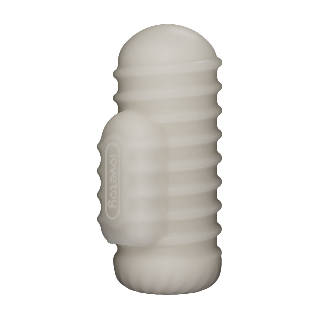 LoveToy - Knights Ring - Vibrerende Dual Purpose Sleeve - Golvend - Wit