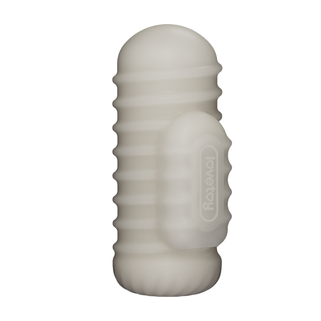 LoveToy - Knights Ring - Vibrerende Dual Purpose Sleeve - Golvend - Wit