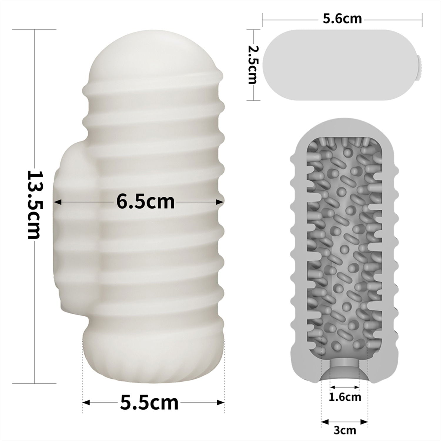 LoveToy - Knights Ring - Vibrerende Dual Purpose Sleeve - Golvend - Wit