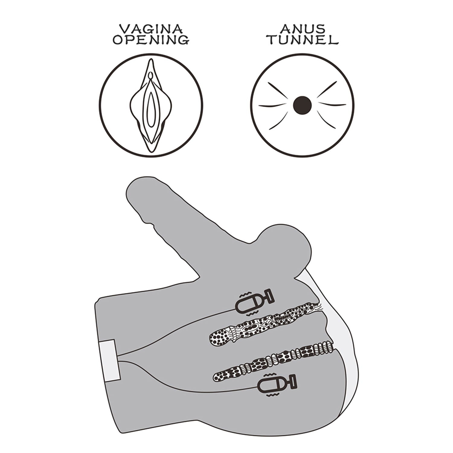 LoveToy - Streetgirl's Dual Motor Sensation Pulse met Dildo - Nude