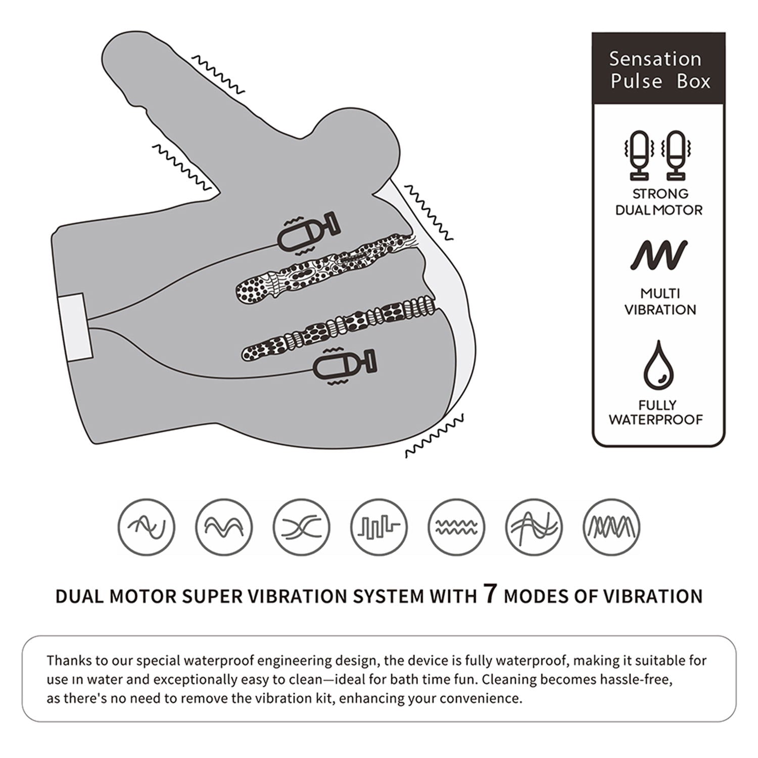 LoveToy - Streetgirl's Dual Motor Sensation Pulse met Dildo - Nude