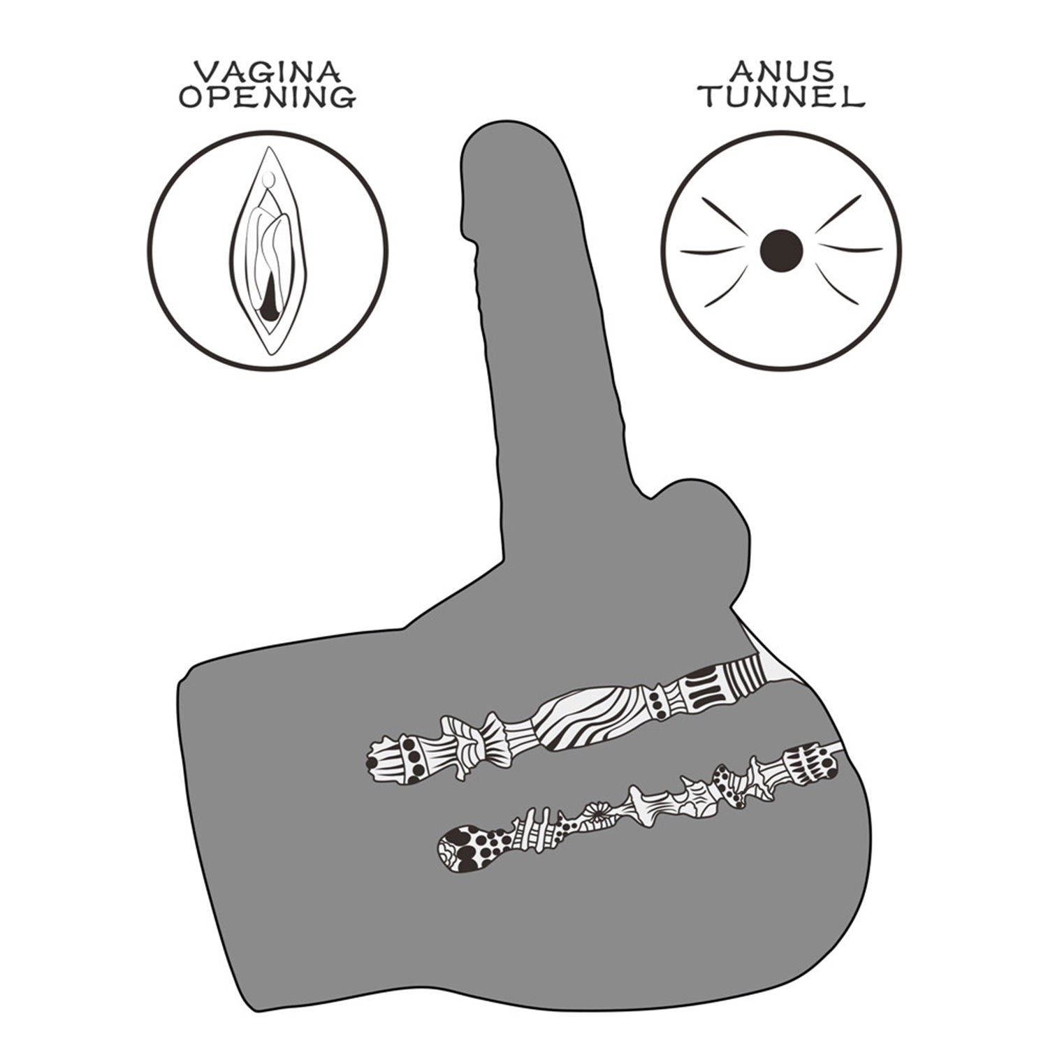 LoveToy - Streetgirl's 17 met buigbare dildo - Nude