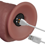 LoveToy - Power Cock 21,5 cm - Vibrerend Dual Desinty - Nude