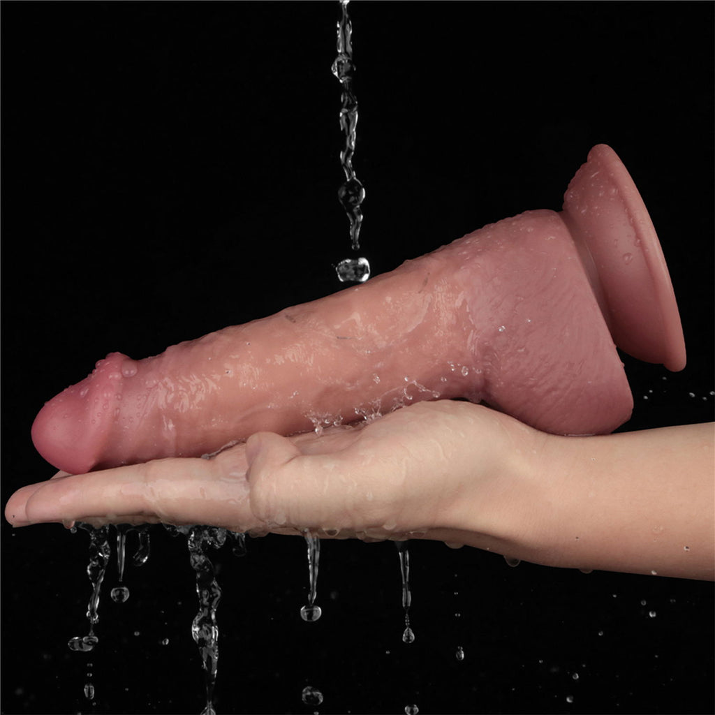 LoveToy - Power Cock 21,5 cm - Vibrerend Dual Desinty - Nude