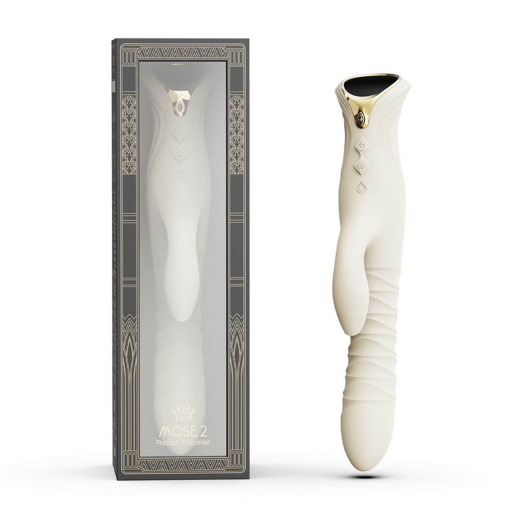 ZALO- Mose 2 - Rabbit Thrusting Vibrator - Ivoor Wit