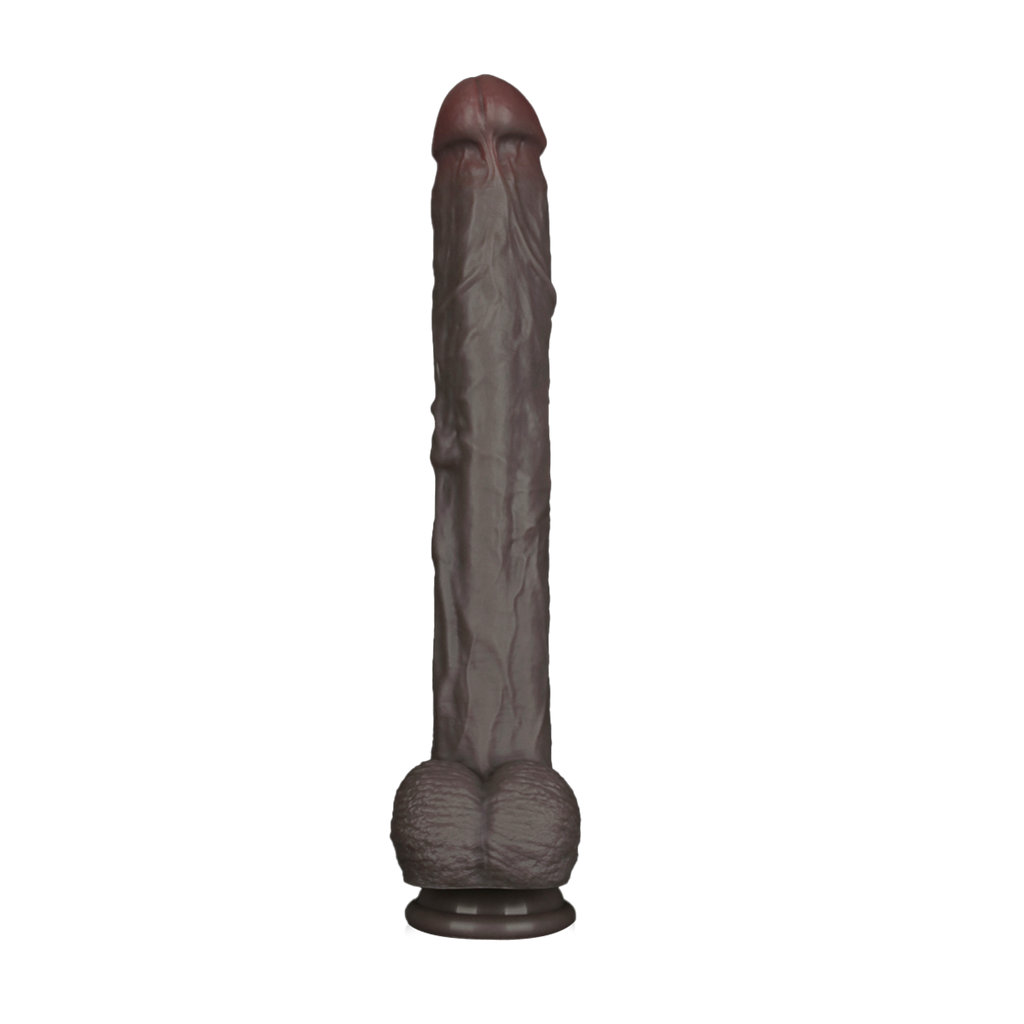 LoveToy - Nature Cock - 14,5" Dual Layered Bendable Cock XXL - Zwart