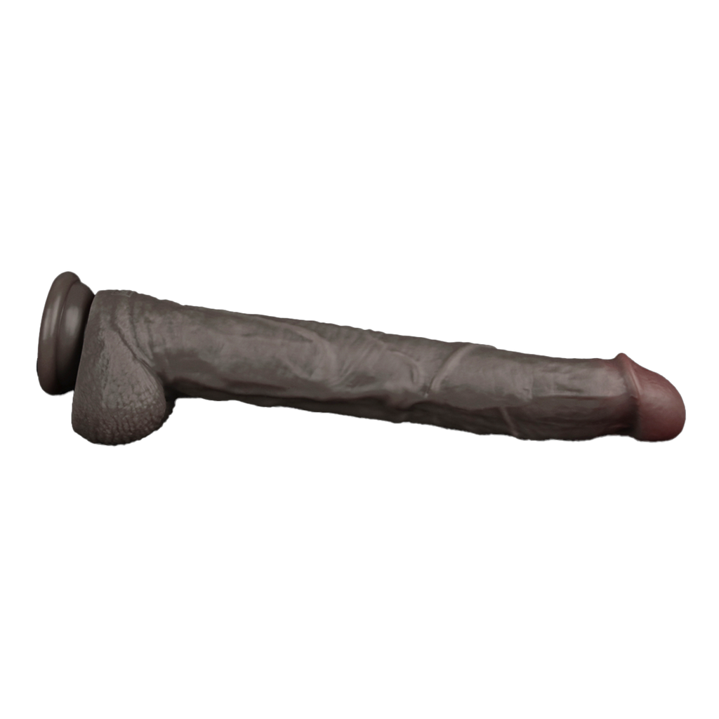 LoveToy - Nature Cock - 14,5" Dual Layered Bendable Cock XXL - Zwart