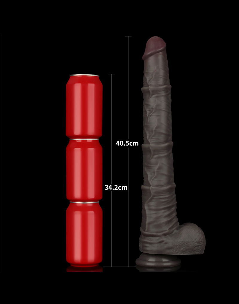 LoveToy - Nature Cock - 16" Dual Layered Bendable Cock XXL - Zwart