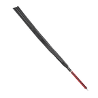 RISE - Lange Flogger (zachte staarten) - Zwart/Rood