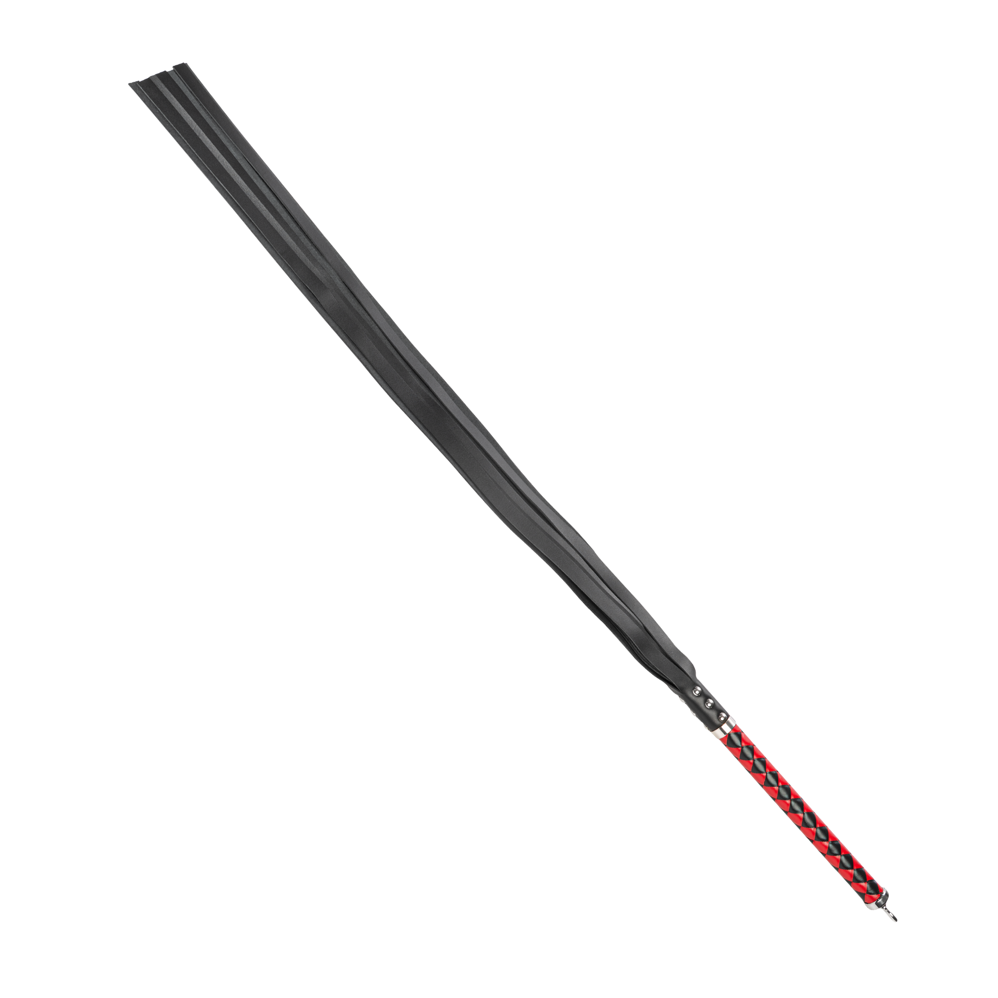 RISE - Lange Flogger (zachte staarten) - Zwart/Rood