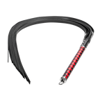 RISE - Lange Flogger (zachte staarten) - Zwart/Rood
