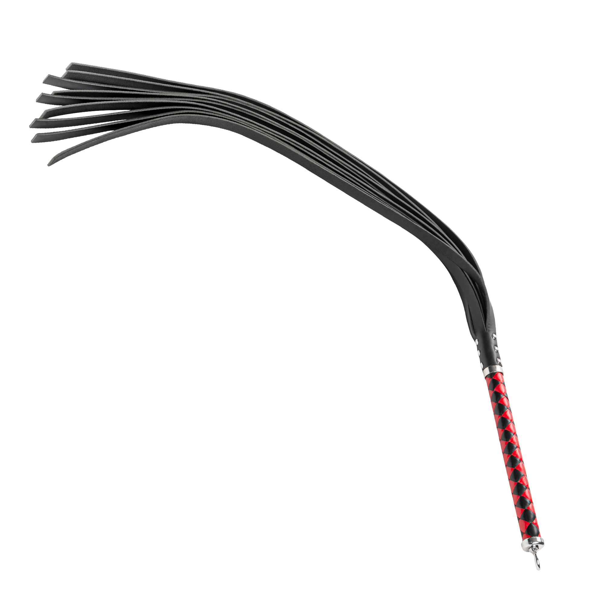 RISE - Lange Flogger (Harde Staarten) - Zwart/Rood