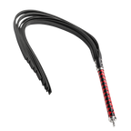 RISE - Lange Flogger (Harde Staarten) - Zwart/Rood