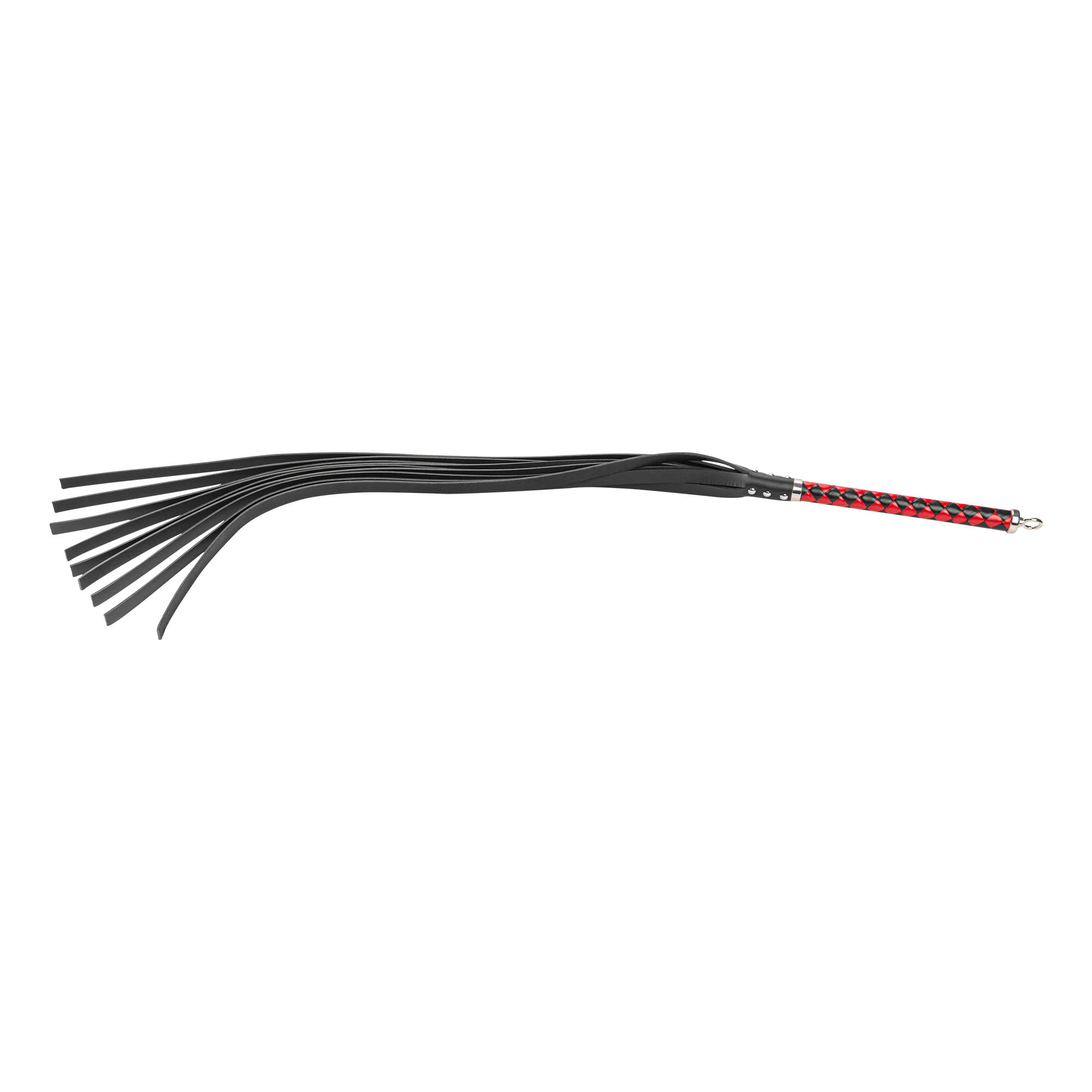 RISE - Lange Flogger (Harde Staarten) - Zwart/Rood