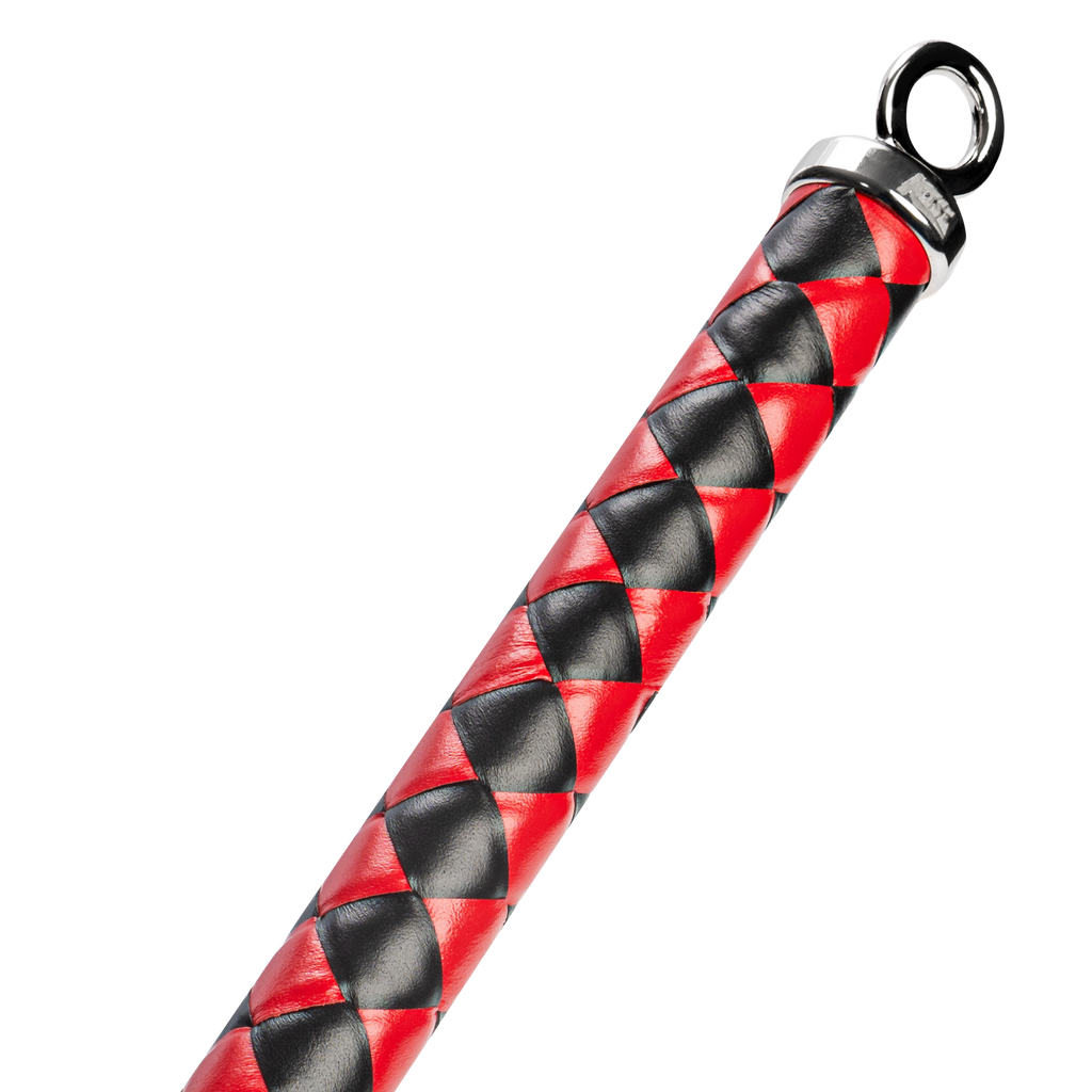 RISE - Lange Flogger (Harde Staarten) - Zwart/Rood