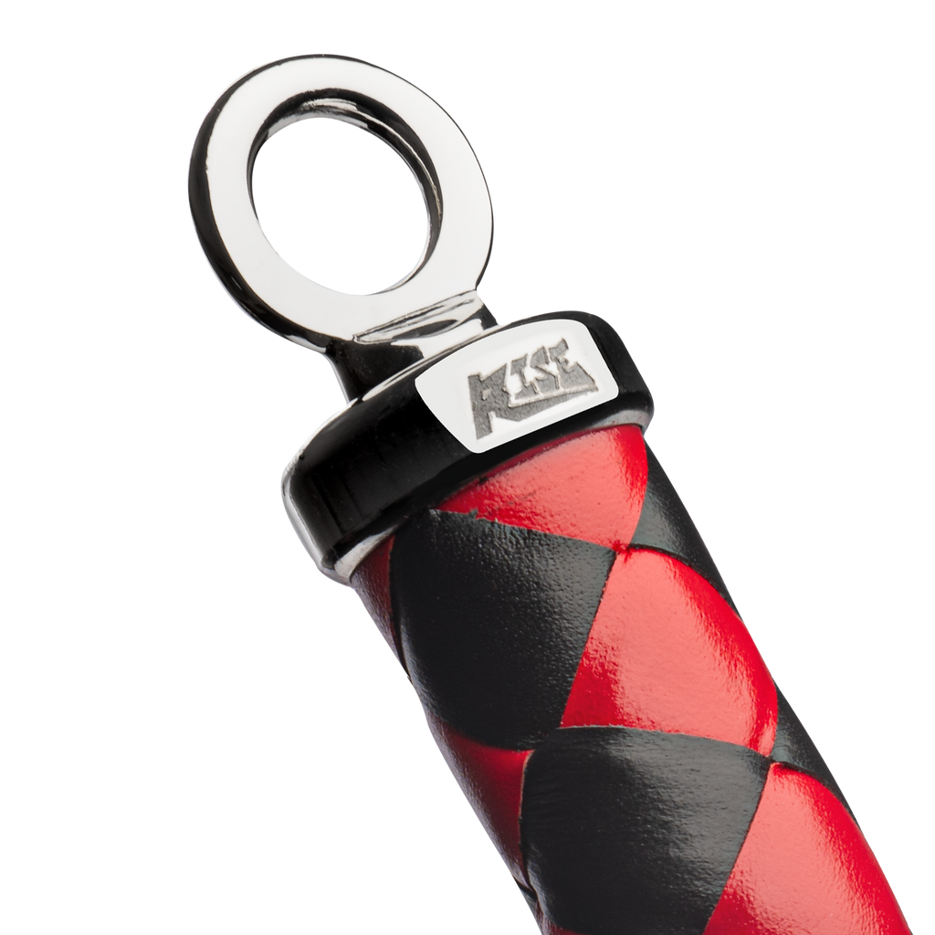 RISE - Lange Flogger (Harde Staarten) - Zwart/Rood