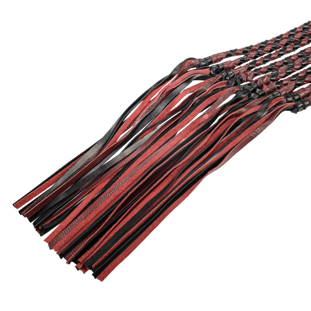 RISE - Thicker Cat O. Nine Whip - Zwart/Wijnrood