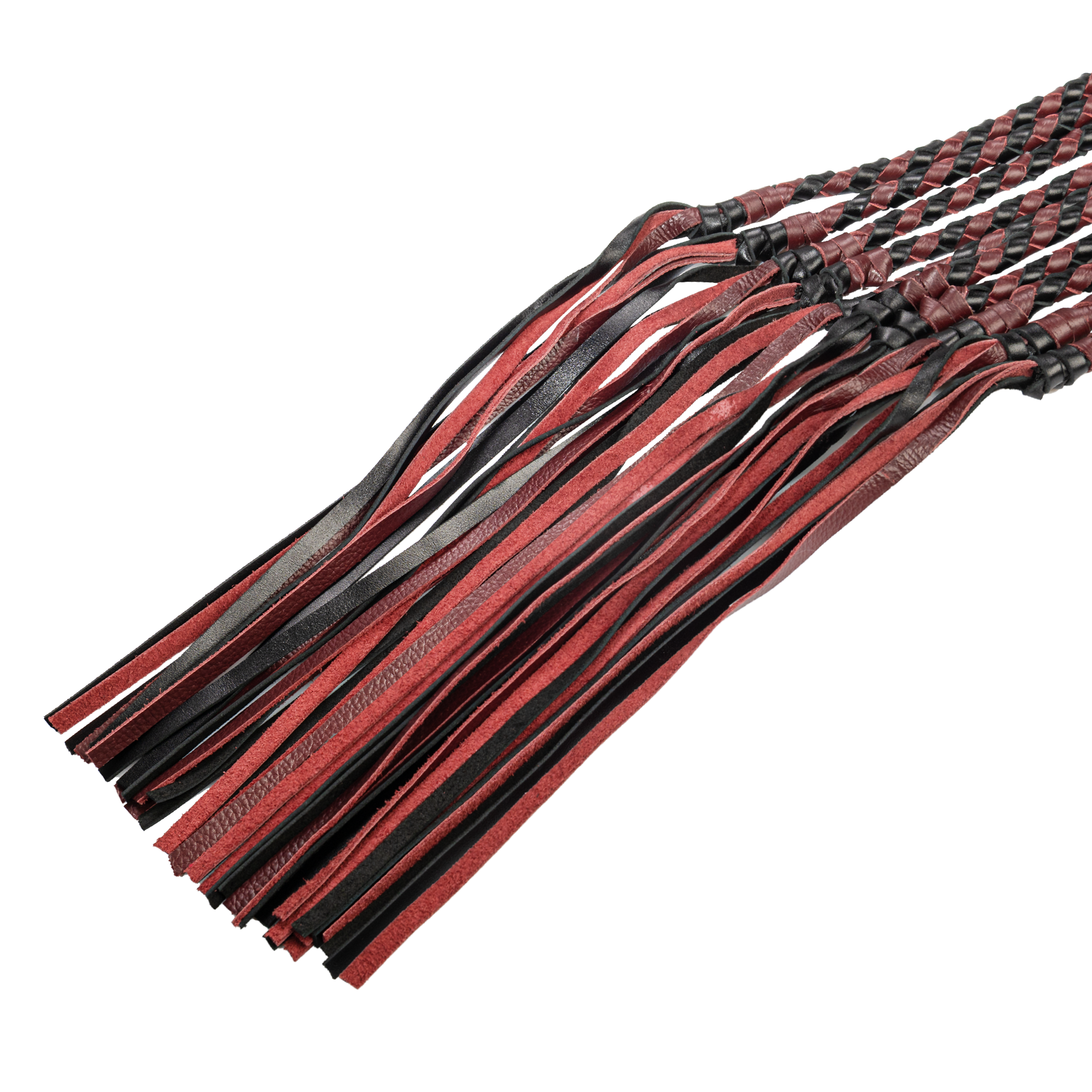 RISE - Thicker Cat O. Nine Whip - Zwart/Wijnrood