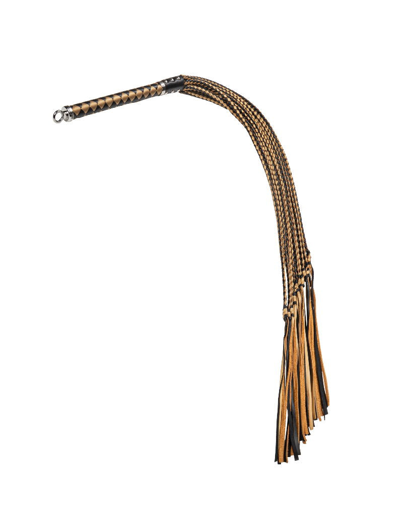 RISE - Thick Cat O. Nine Whip - Zwart/Goud