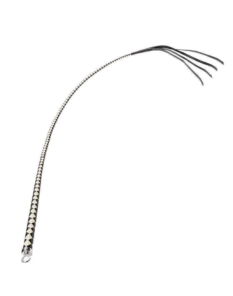 RISE - 120cm Bull Whip - Zwart/Wit