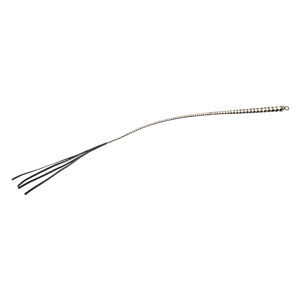 RISE - 120cm Bull Whip - Zwart/Wit