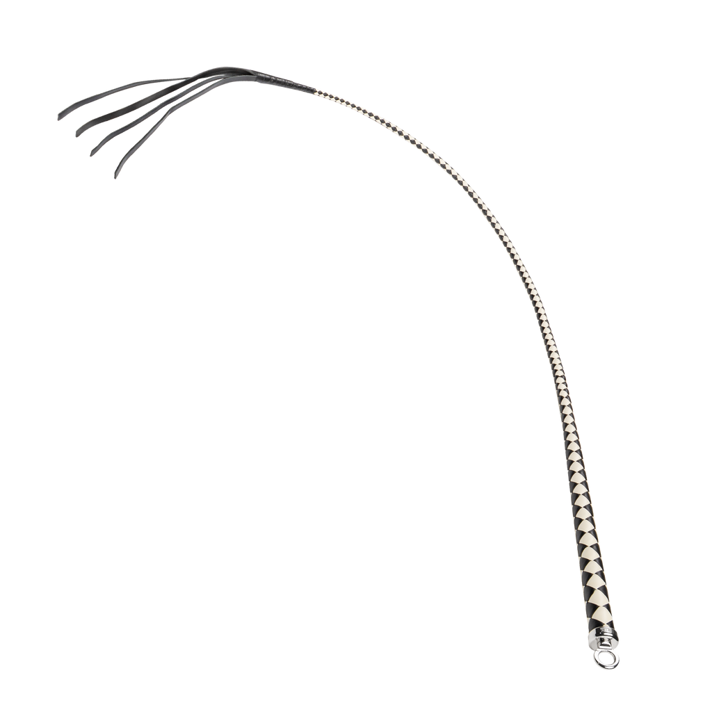 RISE - 120cm Bull Whip - Zwart/Wit