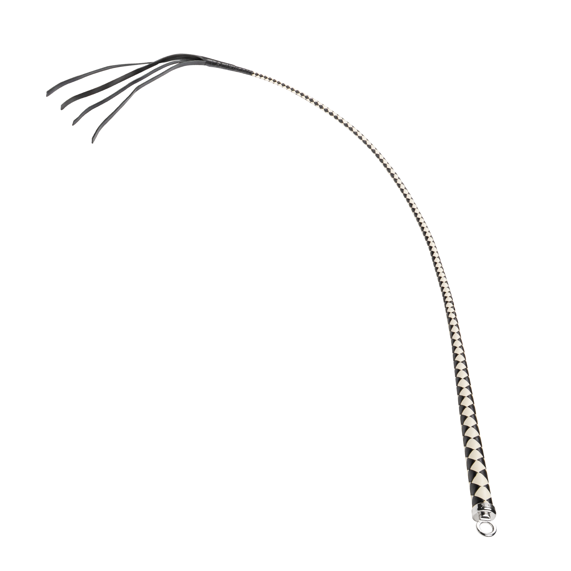 RISE - 120cm Bull Whip - Zwart/Wit