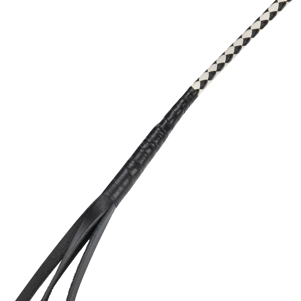 RISE - 120cm Bull Whip - Zwart/Wit