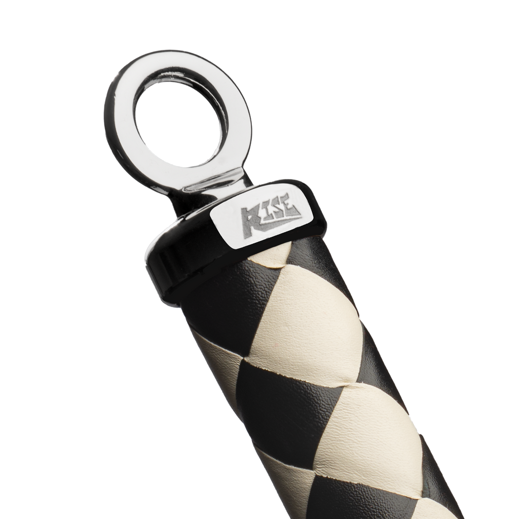 RISE - 120cm Bull Whip - Zwart/Wit