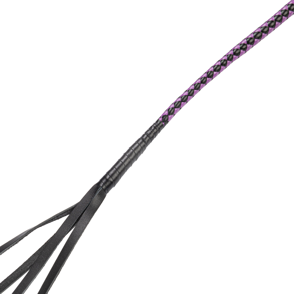 RISE - 90cm Bull Whip - Zwart/Paars