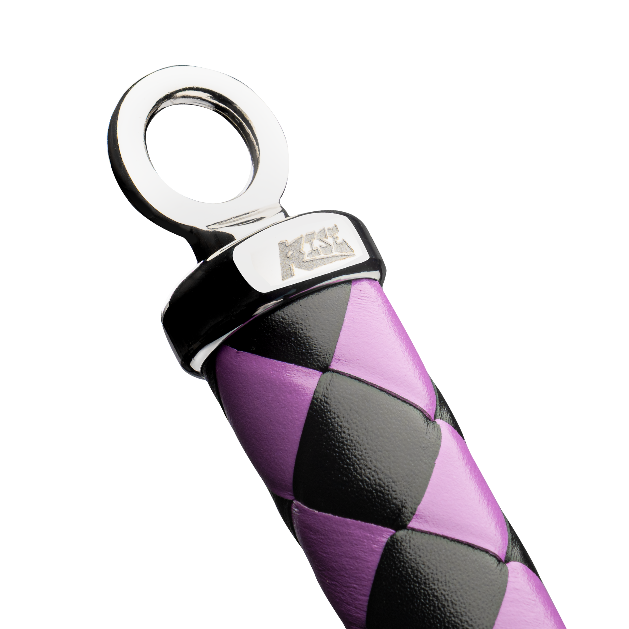 RISE - 90cm Bull Whip - Zwart/Paars