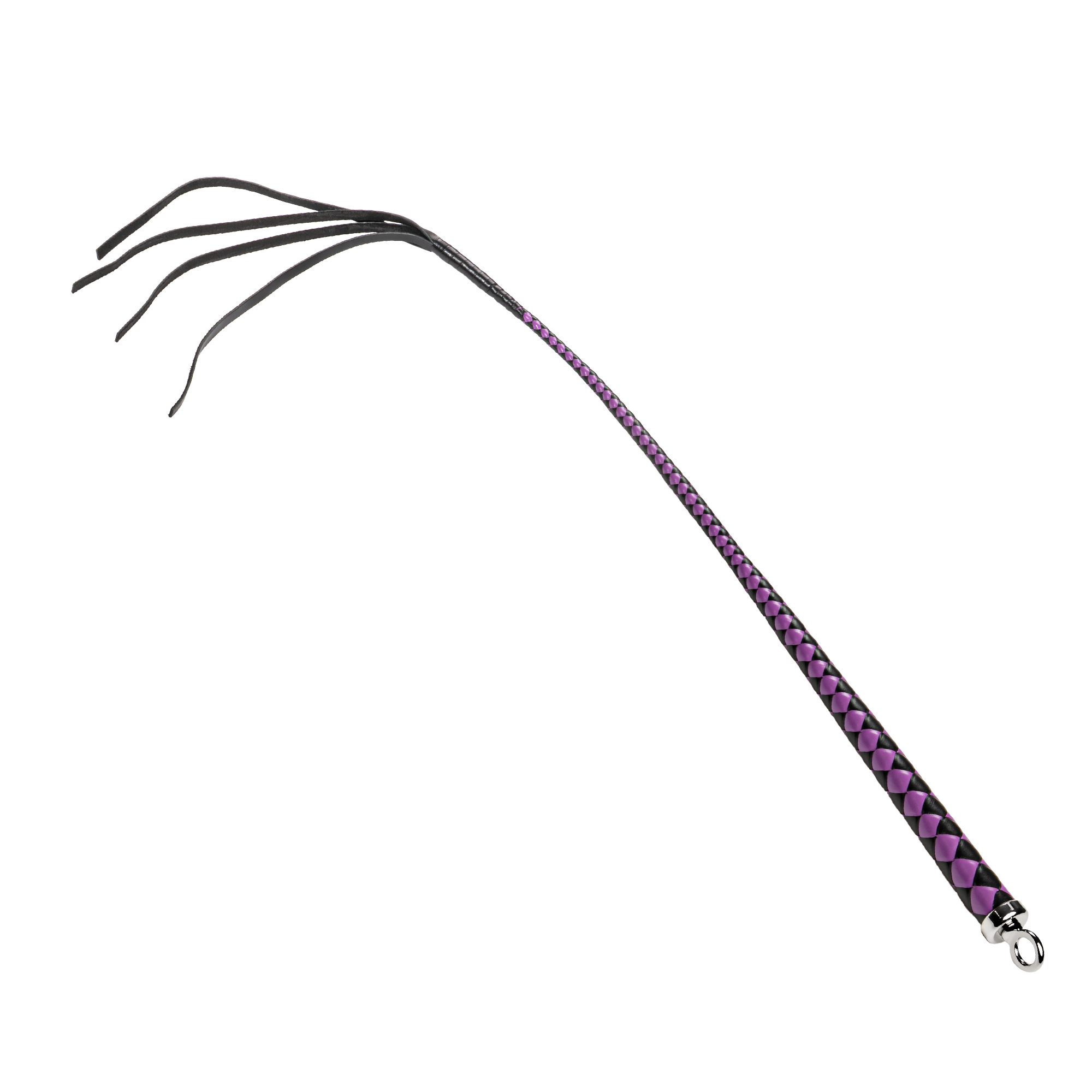 RISE - 90cm Bull Whip - Zwart/Paars