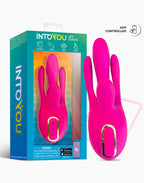 IY - Derek - Vibrator met vingerbeweging, 3 motoren, App-bediening - Roze
