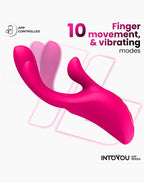 IY - Derek - Vibrator met vingerbeweging, 3 motoren, App-bediening - Roze