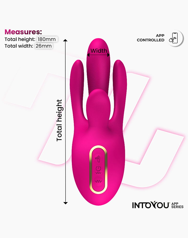 IY - Derek - Vibrator met vingerbeweging, 3 motoren, App-bediening - Roze