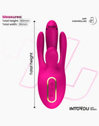 IY - Derek - Vibrator met vingerbeweging, 3 motoren, App-bediening - Roze