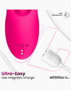 IY - Derek - Vibrator met vingerbeweging, 3 motoren, App-bediening - Roze