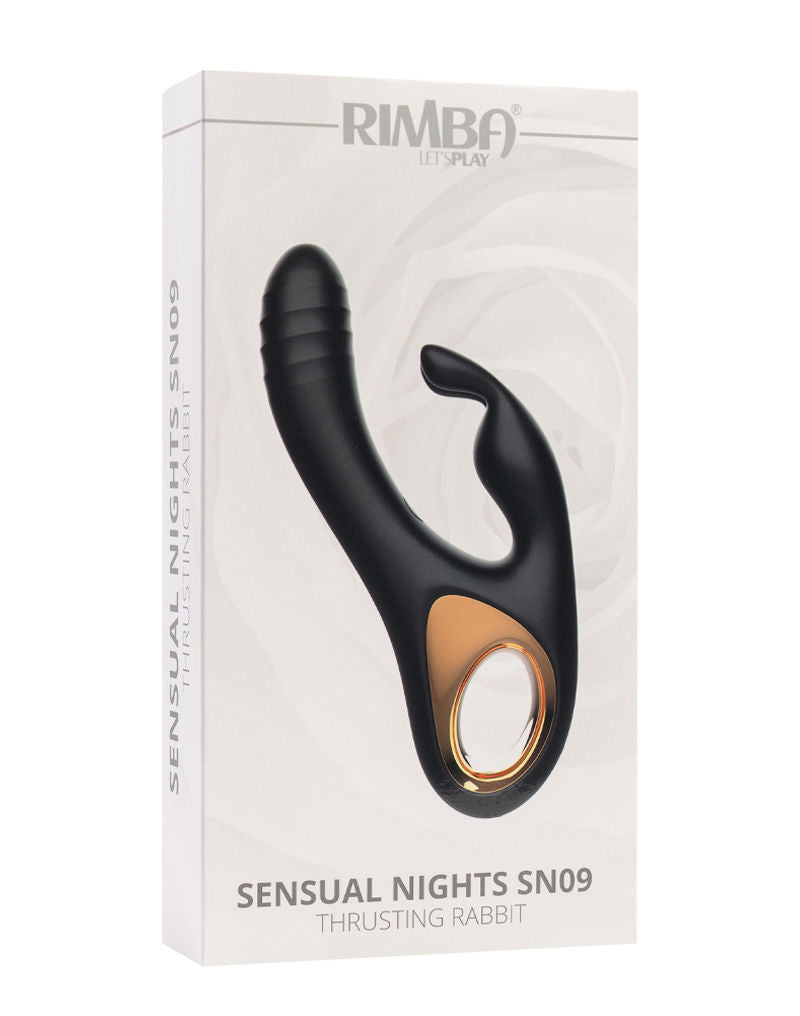 Rimba Toys - Sensual Nights SN09 - Thrusting Rabbit Vibrator - Zwart