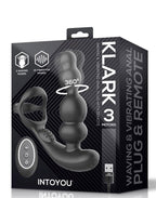 IY Klark - Wuivende & Vibrerende Anaalplug met Afstandsbediening - Zwart