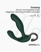 IY - Greeny - Prostaatmassager met vinger wiggling, App Controlled - Groen
