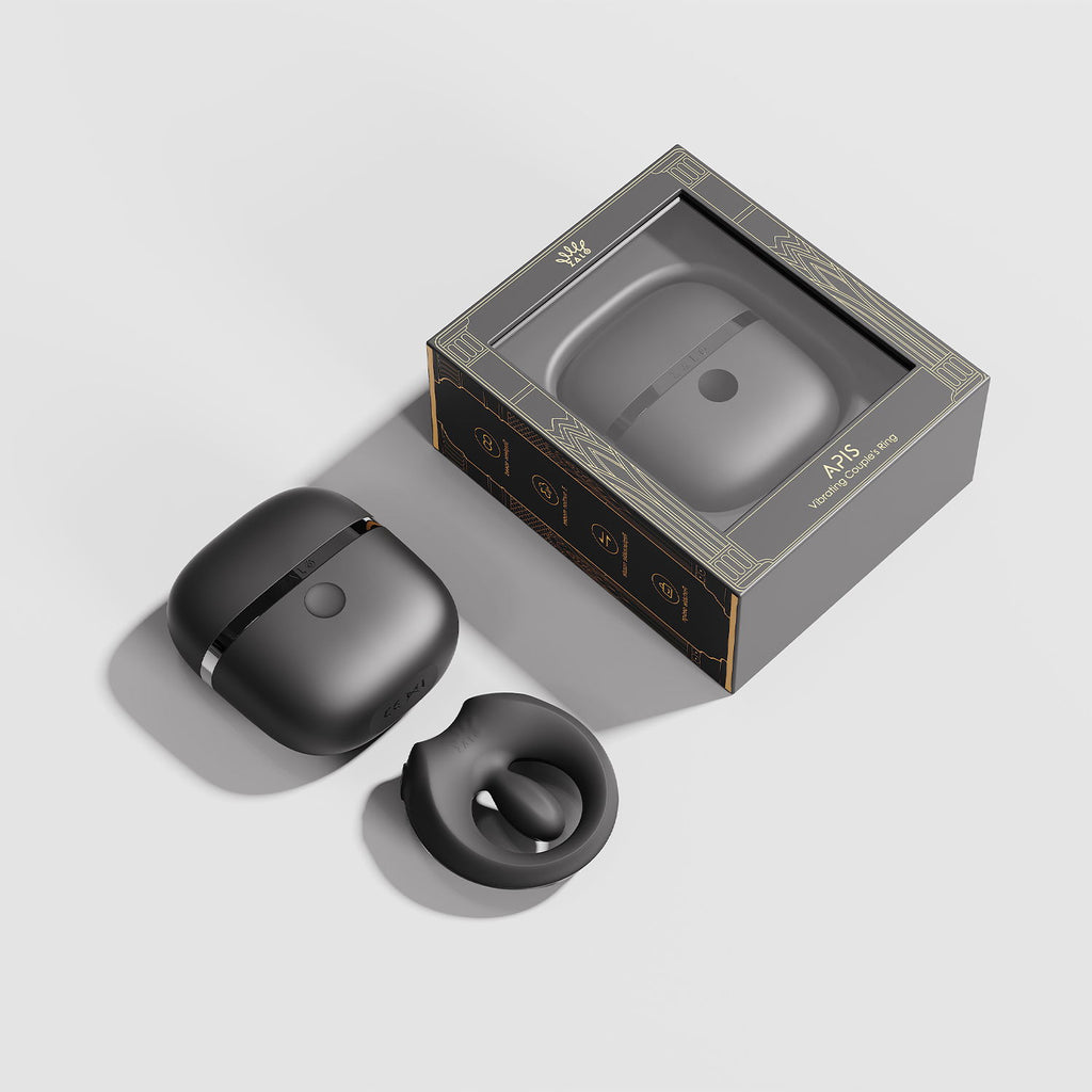 ZALO - Apis - Vibrerende koppelring, App Controlled - Obsidian Zwart