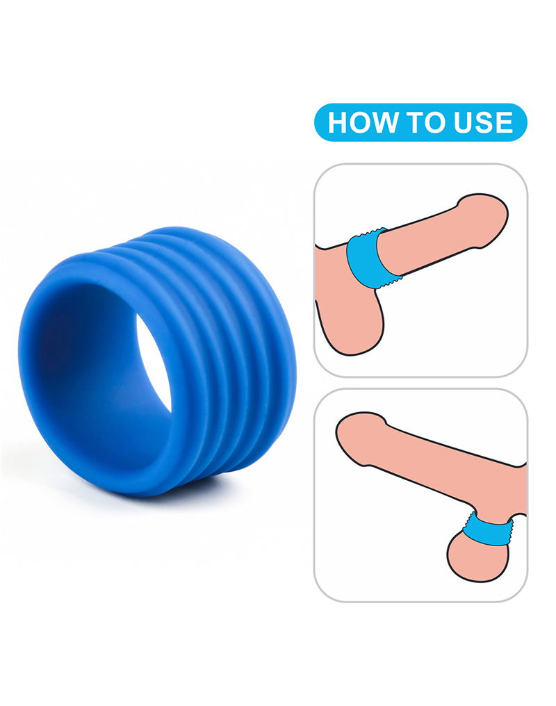 LoveToy - Pinnacle Pro - Deep Rib Grip Ring - Blauw