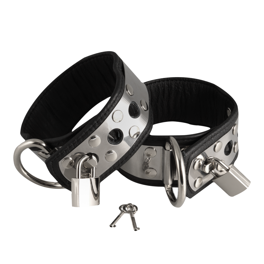 Rimba - Leren voetboeien met metaal en hangslot