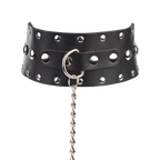 Rimba - Halsband met studs en hondenketting, verstelbaar met gesp.