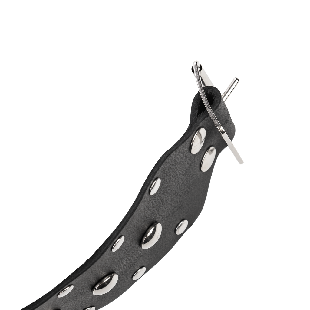 Rimba - Halsband met studs en hondenketting, verstelbaar met gesp.