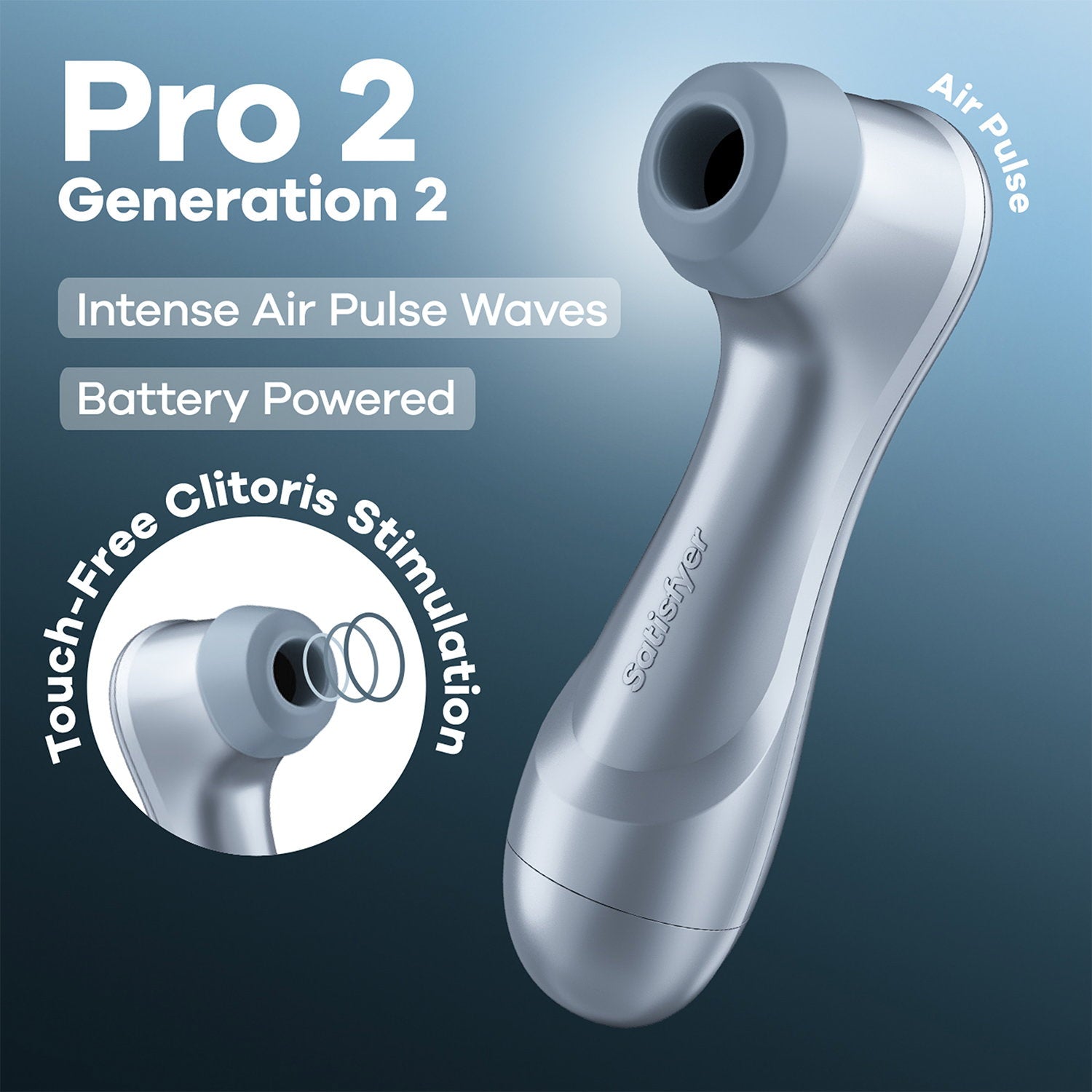 Satisfyer - Battery Series - Pro 2 Generation 2 - Air Pulse Vibrator - Ice Blue
